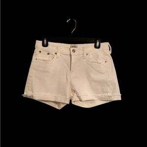 J. Crew Classic White Cotton Blend Cuffed Denim Shorts Size 25